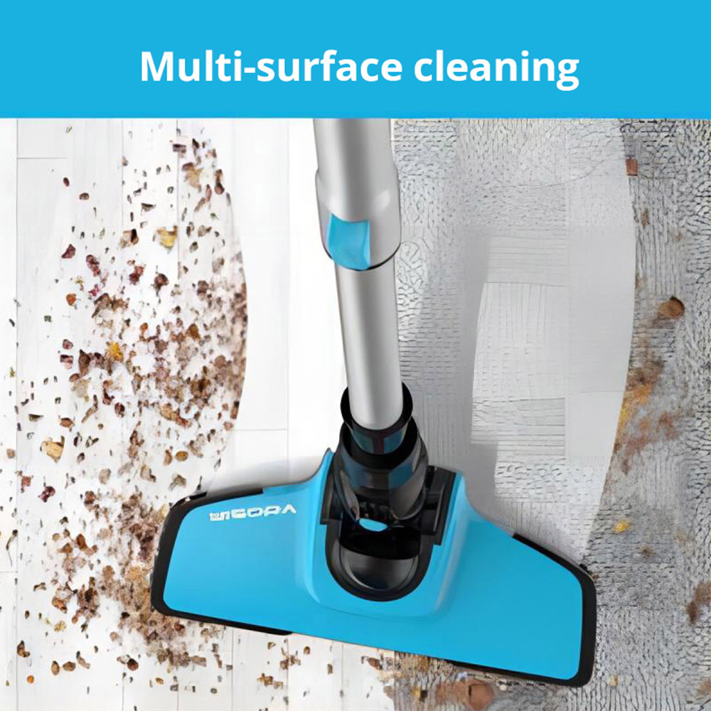 Refurbished YISORA N3 Cordless Vacuum Cleaner, 17kPa Powerful Suction, 0.7L Dust Cup, 40min Runtime, 2200mAh Capacity, 70dB Noise Level, Light Blue