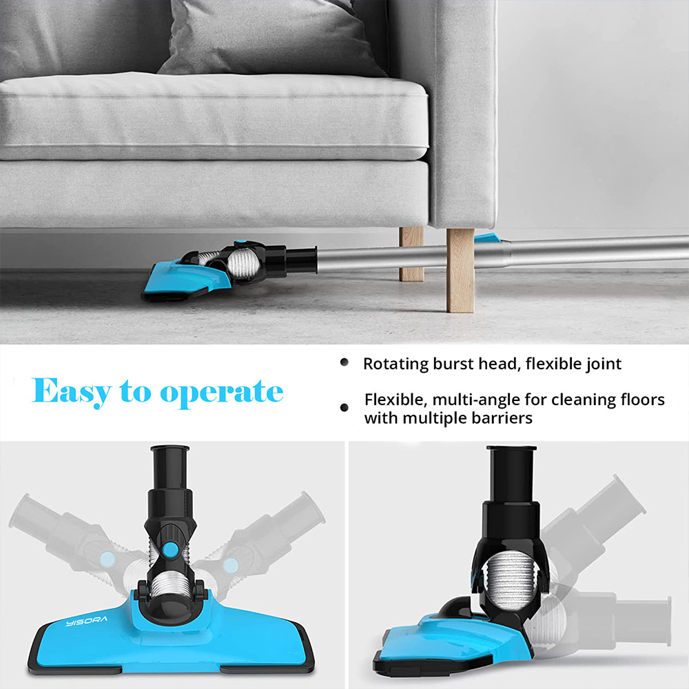 Refurbished YISORA N3 Cordless Vacuum Cleaner, 17kPa Powerful Suction, 0.7L Dust Cup, 40min Runtime, 2200mAh Capacity, 70dB Noise Level, Light Blue
