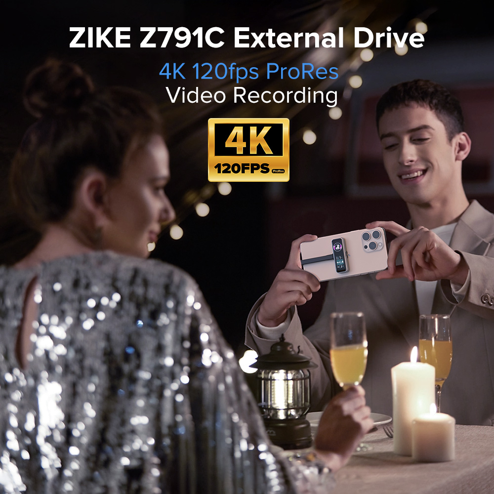 Refurbished ZIKE Z791C USB-C Magnetic Extended Storage for iPhone 16/15 Series - 1TB
