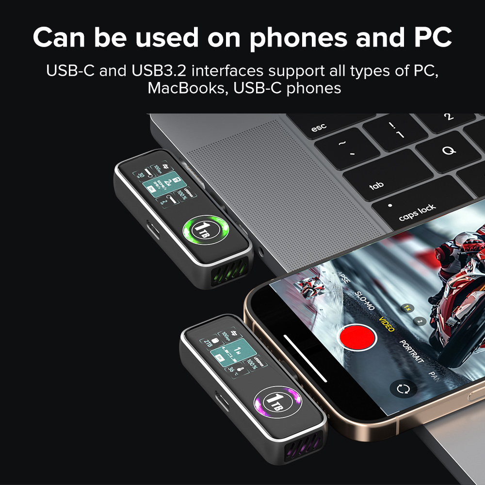 Refurbished ZIKE Z791C USB-C Magnetic Extended Storage for iPhone 16/15 Series - 1TB