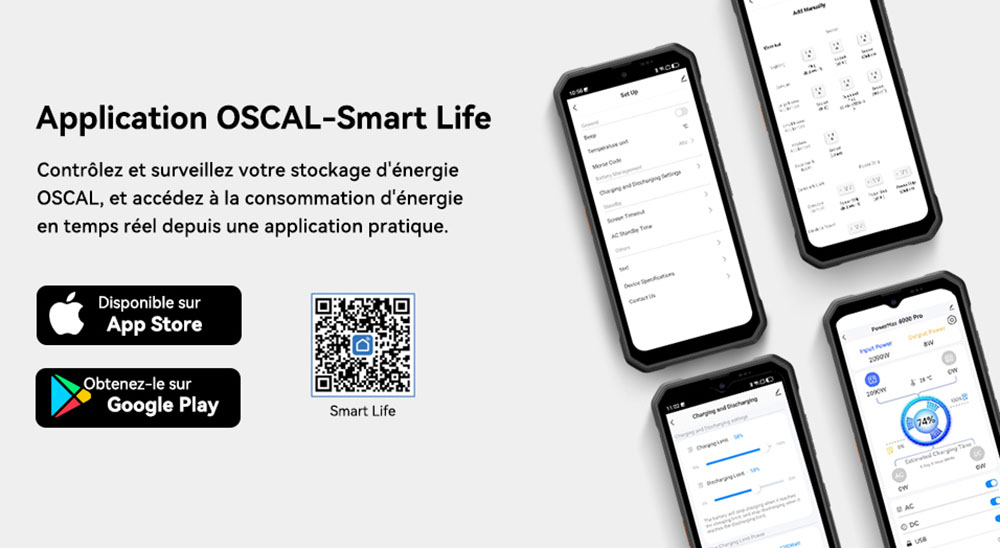 Oscal PowerMax 6000 Pro Station d'alimentation portable, Batterie LiFePO4 3600Wh, Extensible jusqu'à 57600Wh, Sortie à Onde Sinusoïdale Pure de 6000W, Puissance de Crête de 9000W, 14 Sorties, Entrée Solaire de 3000W, 3500+ Cycles, UPS