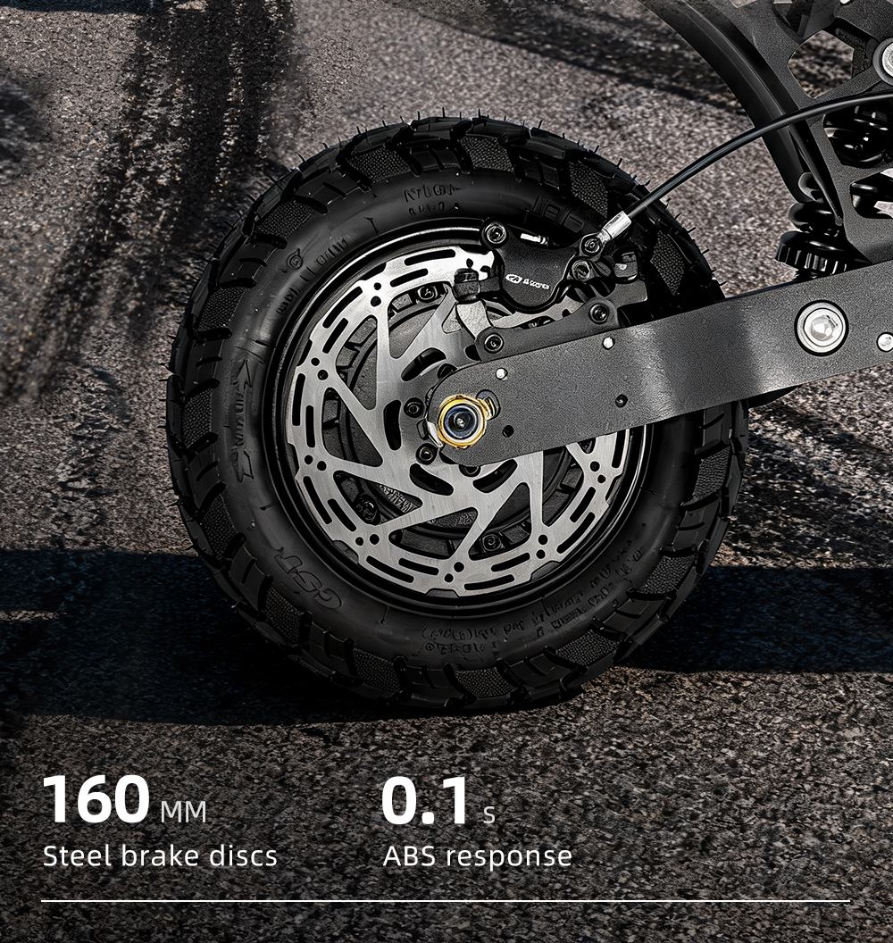 BOYUEDA S3-11 Electric Scooter, 3000W*2 Motor 85km/h Max Speed, 60V 38Ah Battery up to 120km Range, 11-inch Sawtooth Vaccum Off-road Tire, Dual Hydraulic Disc Brakes, Hydraulic damping, 45° Climbing LCD Display All-round Lighting and turn signal