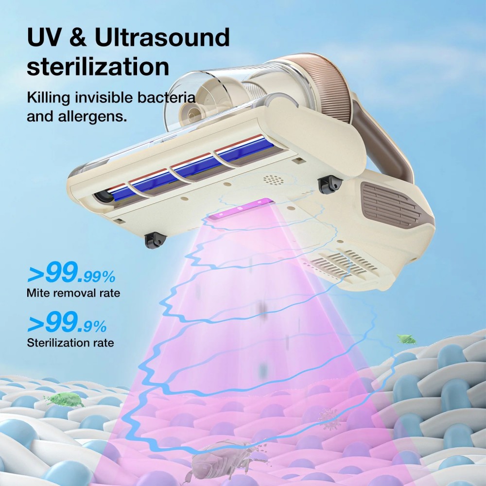 Refurbished JIMMY BX6 Lite Anti-Mite Vacuum Cleaner, 600W Strong Power, Dust Sensor, LED Screen, 55℃ Hot Wind, UV Light