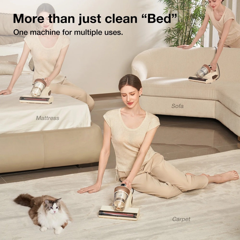 Refurbished JIMMY BX6 Lite Anti-Mite Vacuum Cleaner, 600W Strong Power, Dust Sensor, LED Screen, 55℃ Hot Wind, UV Light