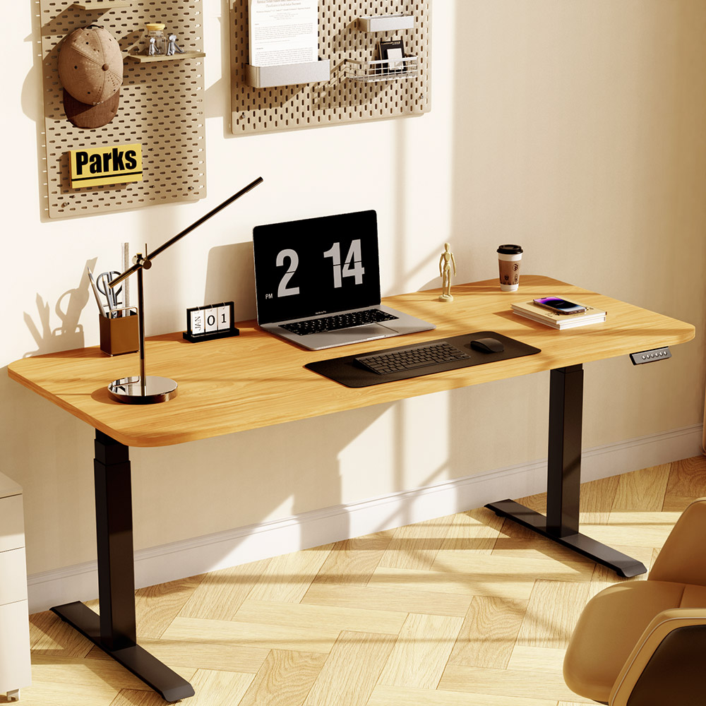 Refurbished ACGAM JSZ-3 Dual-motor 3-Stage Electric Adjustable Standing Desk Frame, Heavy Duty 264lbs Load Capacity, for Home Office, Black - EU Plug
