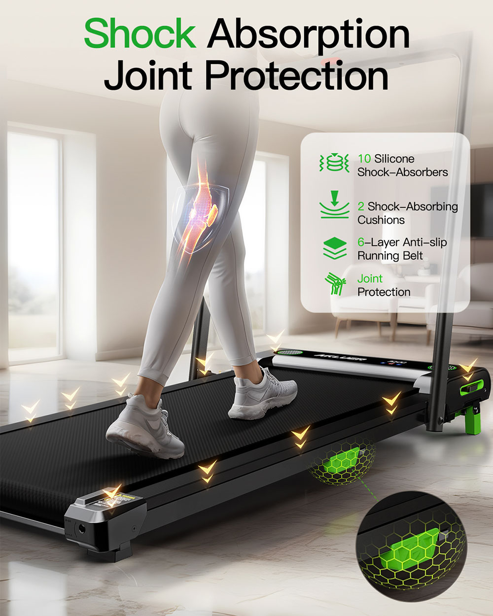 Refurbished Akluer 480L-B Incline Walking Pad with Foldable Handle, 2.5HP Quiet Motor, LED Screen & Remote Control, 150kg Max Capacity, Anti-slip Belt