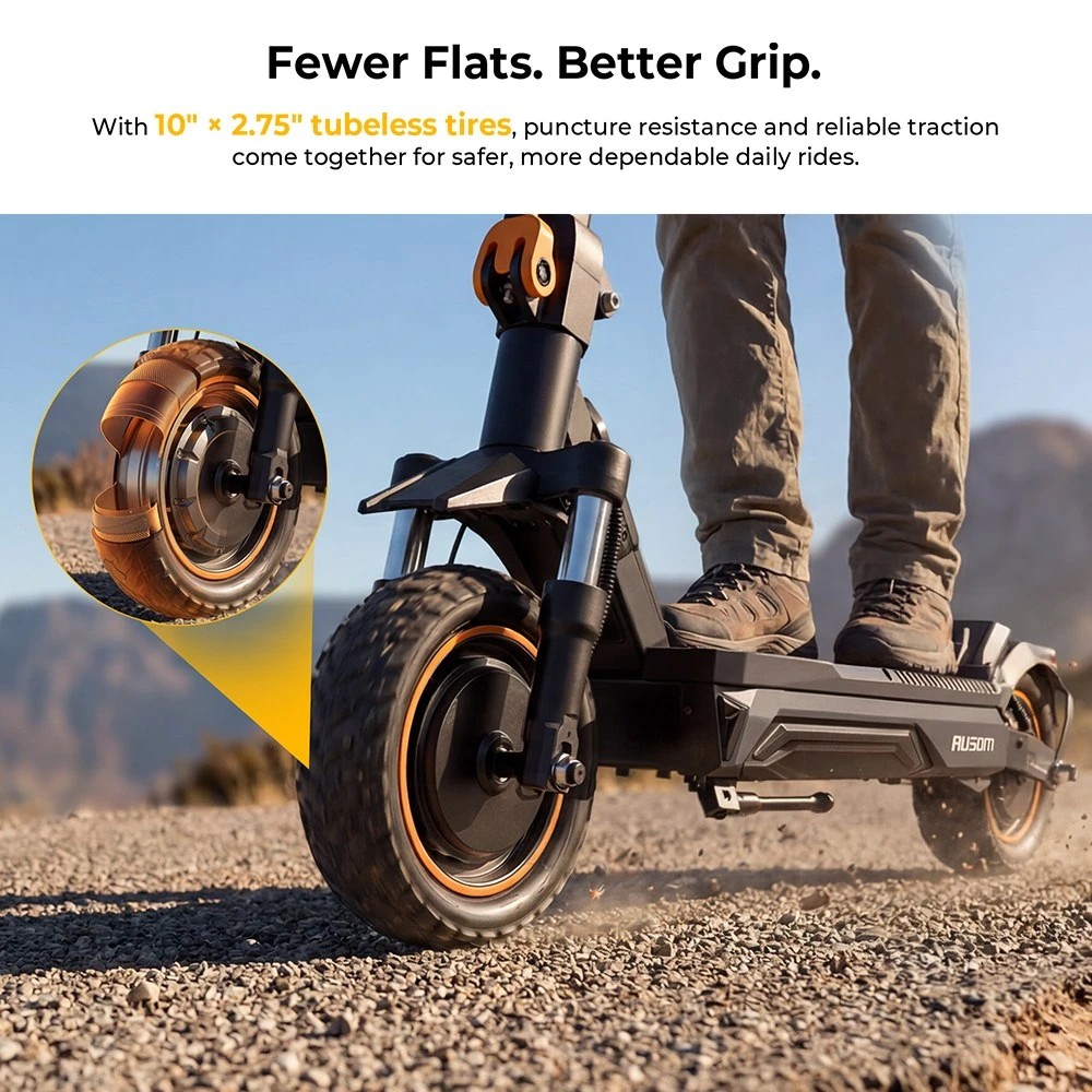 Refurbished Ausom K20 Pro Dual Motor Electric Scooter, Max 2800W Motor, 48V 18Ah Battery, 10-inch Tires, 60km/h Max Speed, 90km Range, Front & Rear Disc Brakes, NFC Unlock