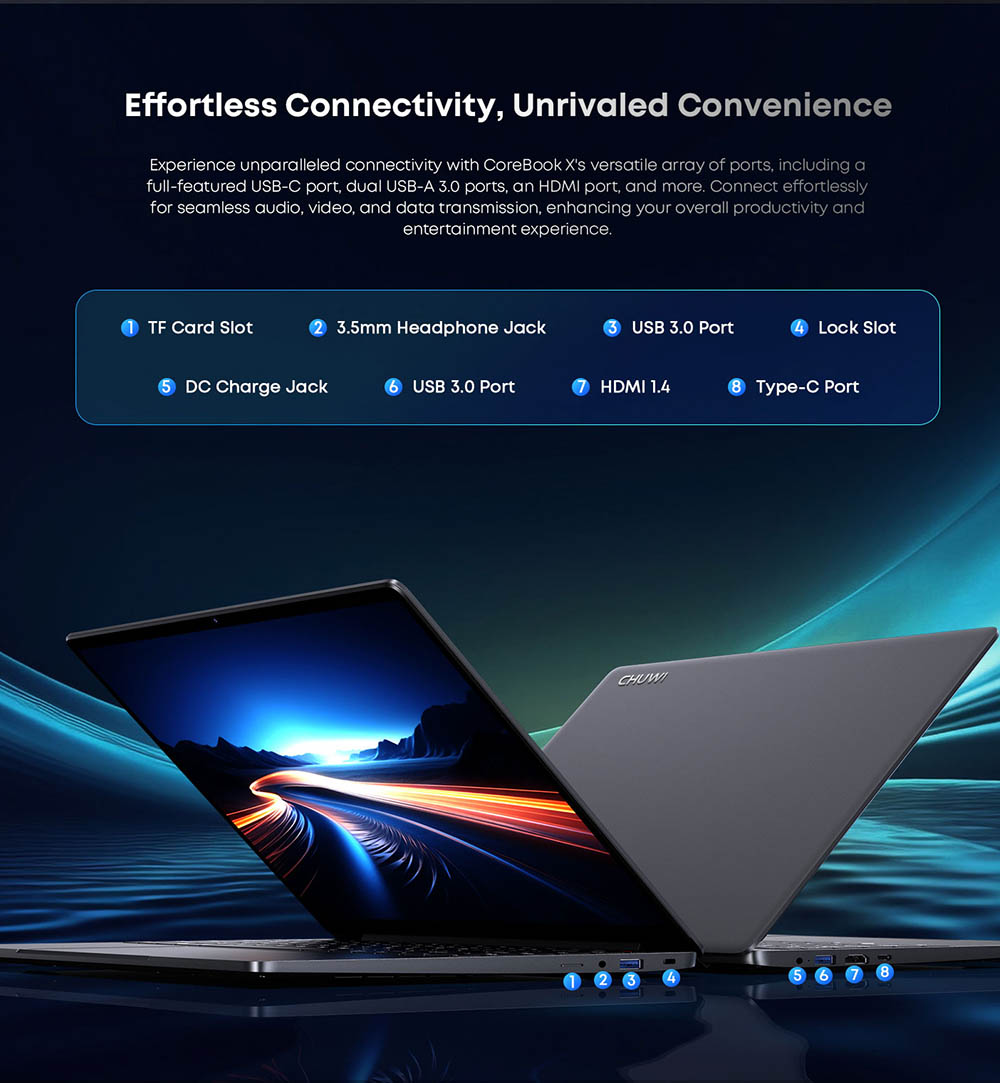Refurbished CHUWI CoreBook X Laptop, 14-inch 2160*1440 Display, Intel Core i3-1220P 10 Cores Max 4.4GHz, 16GB RAM 512 SSD, WiFi 6 Bluetooth 5.2, 4000mAh Battery, Backlight Keyboard