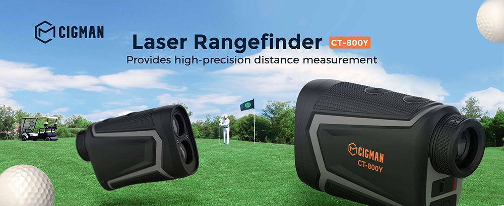 Refurbished CIGMAN CT-800Y 800m Golf Rangefinder, with 6X Magnification, Flag Pole Locking Vibration, Magnetic Strap, USB Rechargeable