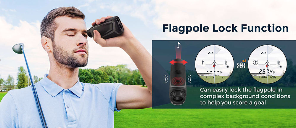 Refurbished CIGMAN CT-800Y 800m Golf Rangefinder, with 6X Magnification, Flag Pole Locking Vibration, Magnetic Strap, USB Rechargeable
