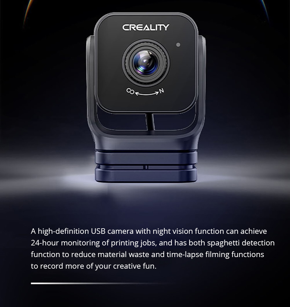 Refurbished Creality Nebula Camera, 1920x1080 Resolution, Real-time Monitoring, Time-lapse Filming, Adjustable Focus, for Creality Sonic Pad / Nebula Pad / Ender-3 V3 KE / CR-10 SE