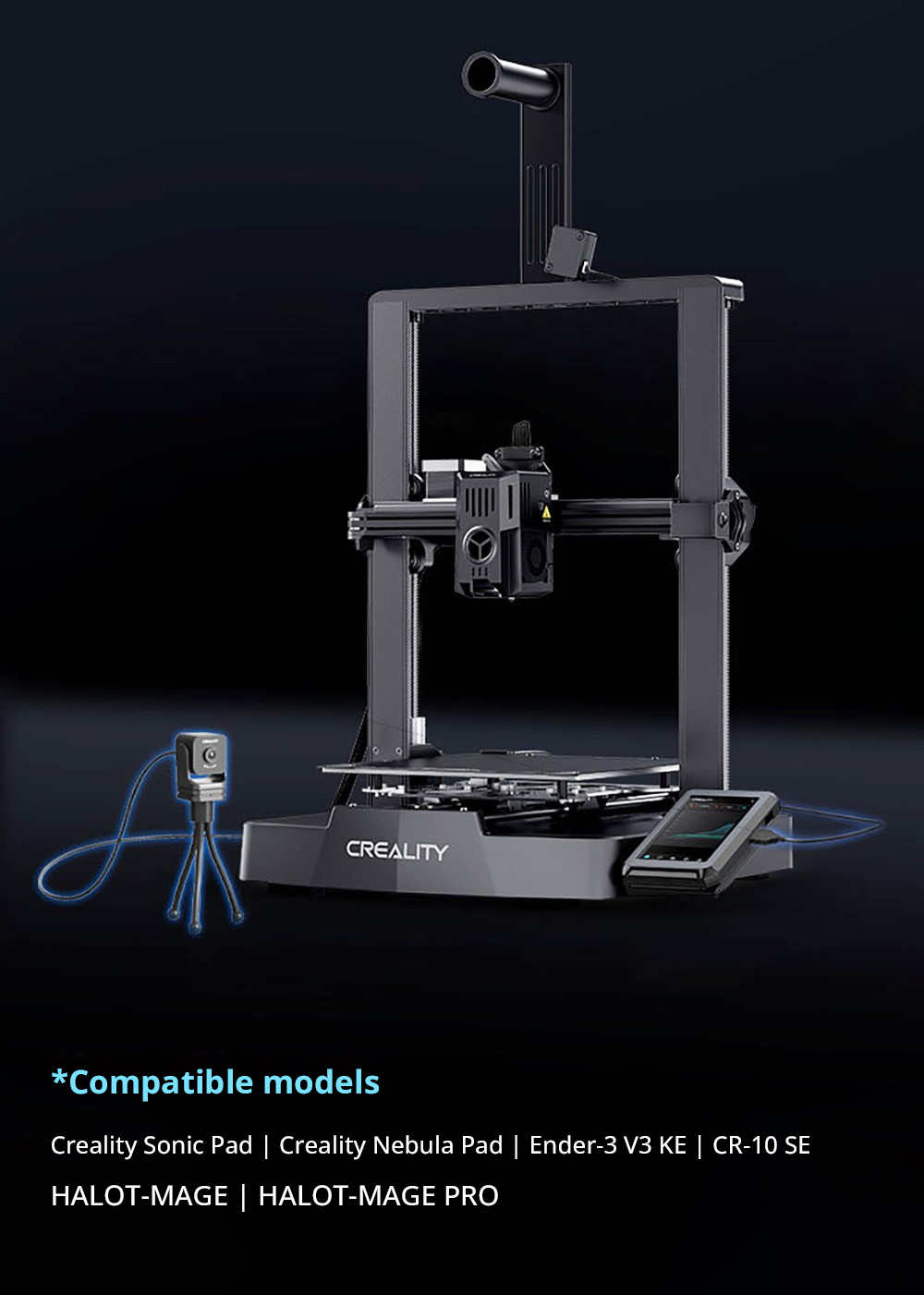 Refurbished Creality Nebula Camera, 1920x1080 Resolution, Real-time Monitoring, Time-lapse Filming, Adjustable Focus, for Creality Sonic Pad / Nebula Pad / Ender-3 V3 KE / CR-10 SE