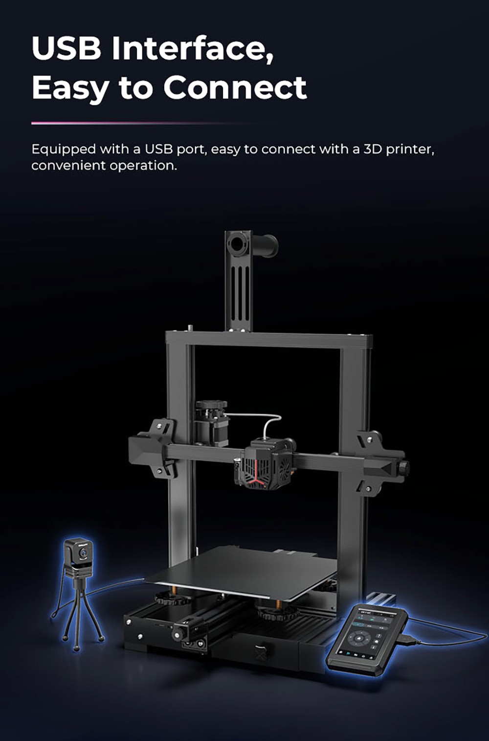 Refurbished Creality Nebula Camera, 1920x1080 Resolution, Real-time Monitoring, Time-lapse Filming, Adjustable Focus, for Creality Sonic Pad / Nebula Pad / Ender-3 V3 KE / CR-10 SE