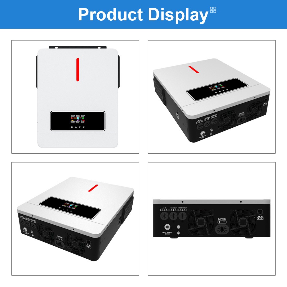 Refurbished DAXTROMN 6200W Hybrid Solar Inverter, 48V DC 120A MPPT Solar Charger, 500V DC PV Input, 2 Loads Output, Built-in WiFi