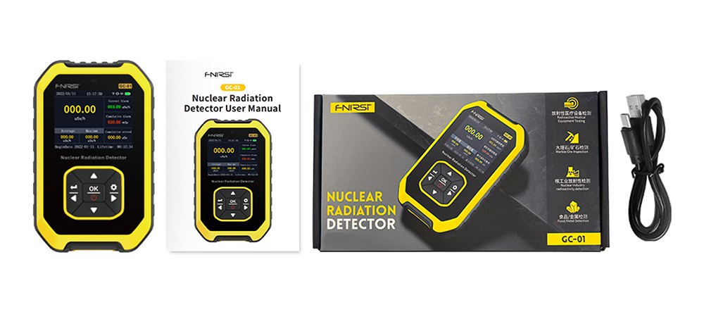 Refurbished FNIRSI GC-01 Nuclear Radiation Detector with LCD Display, Geiger Counter Tube, Beta Gamma X-Ray Detect, 3 Alarm Modes