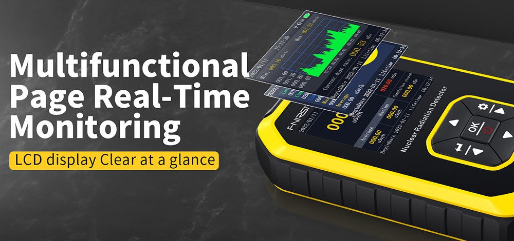 Refurbished FNIRSI GC-01 Nuclear Radiation Detector with LCD Display, Geiger Counter Tube, Beta Gamma X-Ray Detect, 3 Alarm Modes
