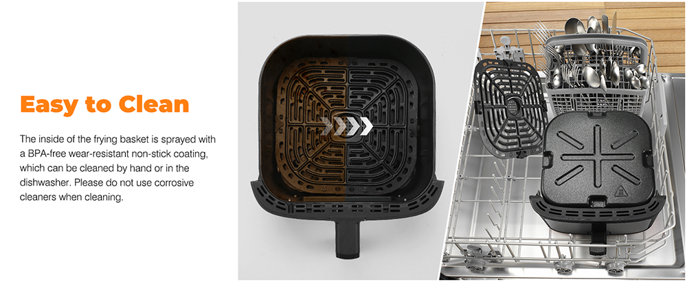 Refurbished GELEIPU DL27 7.5 Quarts Air Fryer, 1700W Power, Viewing Window, 12-in-1 Functions, Air Fry, Roast, Bake, Dehydrate, Digital Touchscreen, Nonstick & Dishwasher-safe Basket - Black