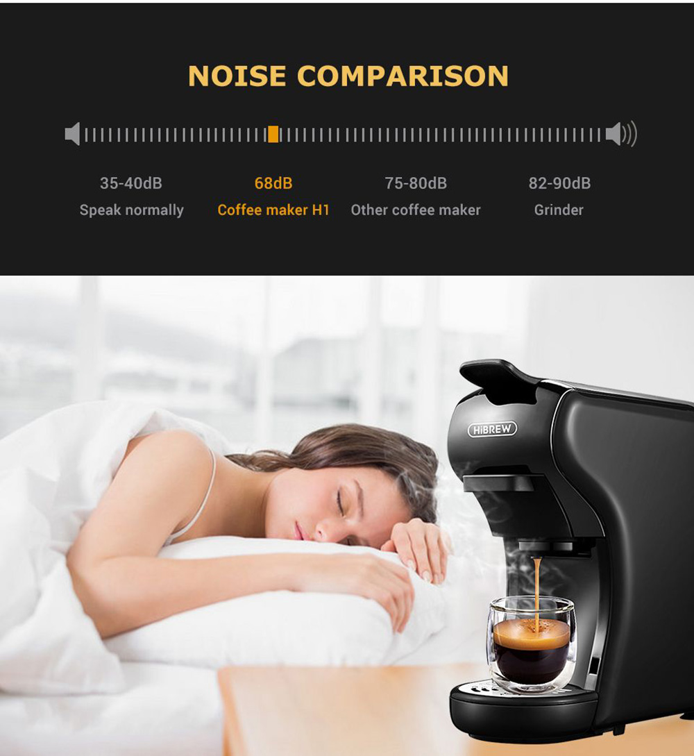 Refurbished HiBREW H1A 1450W Espresso Coffee Machine, 19 Bar Extraction, Hot/Cold 4-in-1 Multiple Capsule Coffee Maker - Black