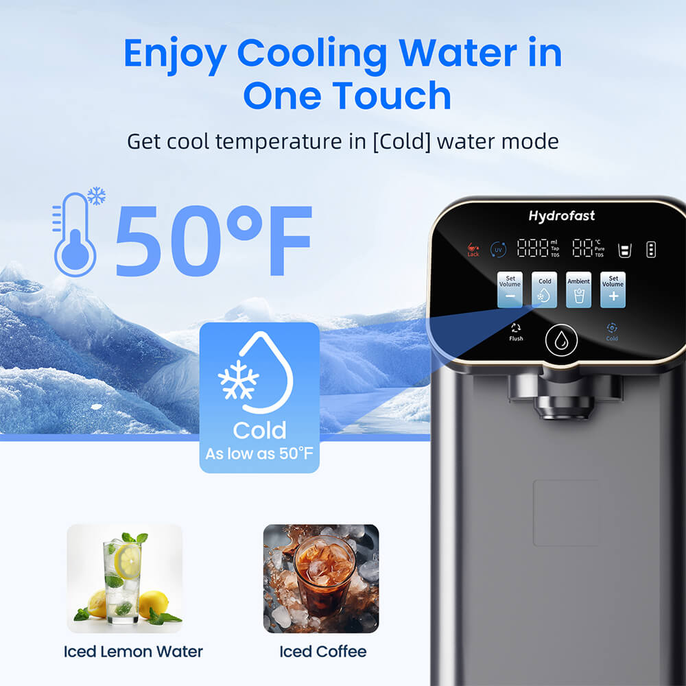 Refurbished Hydrofast C100 Countertop Water Purifier, Room Temperature & Cold Water, Reverse Osmosis Water Filter for Home, Office US