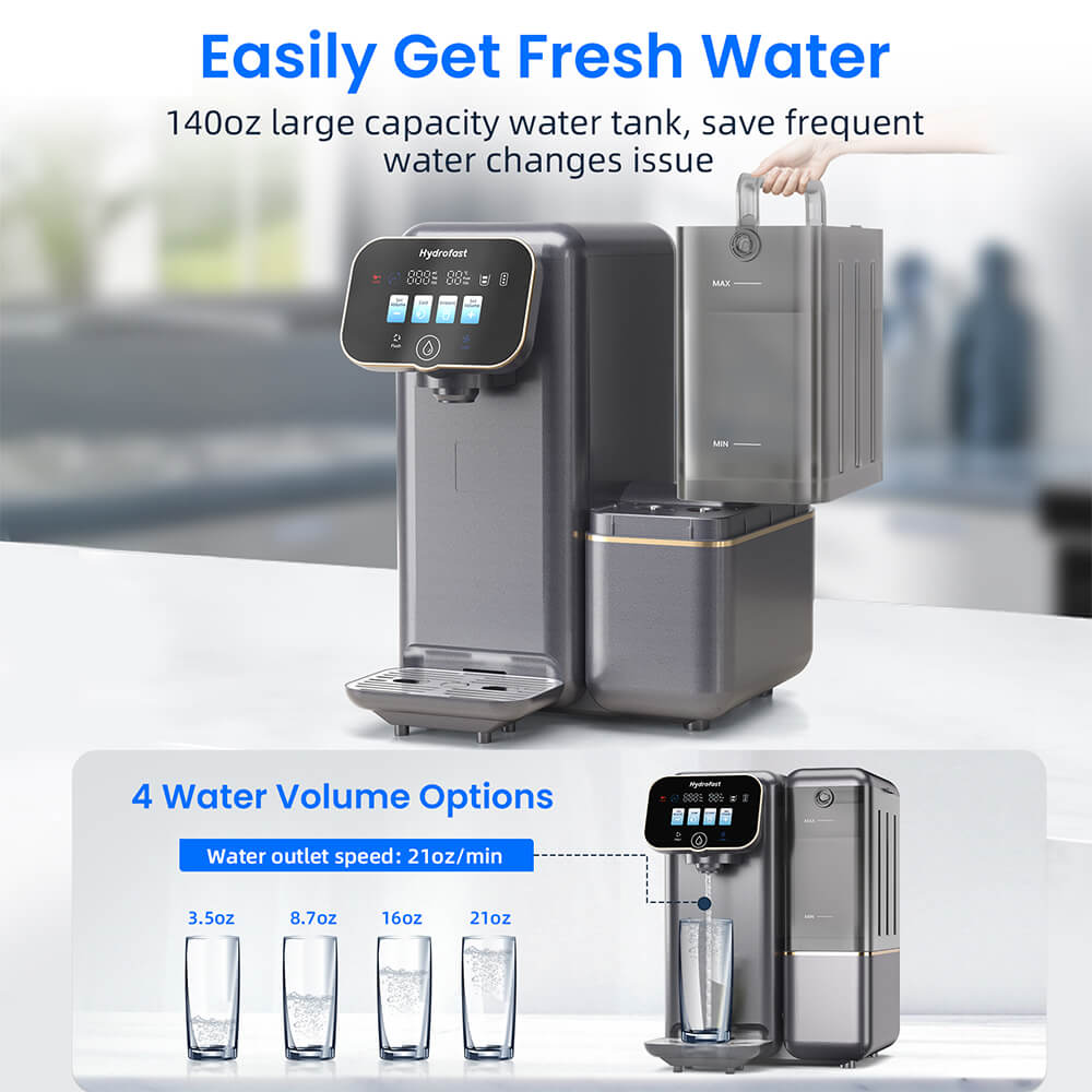 Refurbished Hydrofast C100 Countertop Water Purifier, Room Temperature & Cold Water, Reverse Osmosis Water Filter for Home, Office US