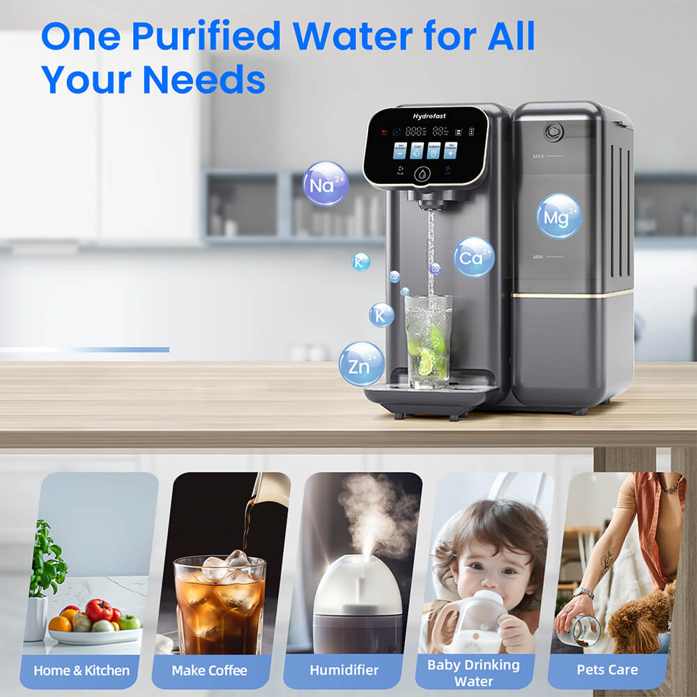 Refurbished Hydrofast C100 Countertop Water Purifier, Room Temperature & Cold Water, Reverse Osmosis Water Filter for Home, Office US