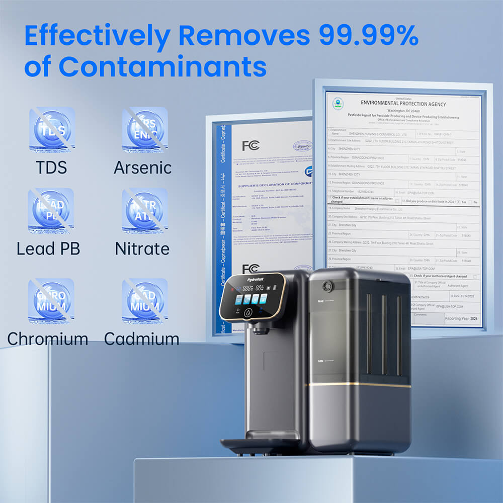 Refurbished Hydrofast C100 Countertop Water Purifier, Room Temperature & Cold Water, Reverse Osmosis Water Filter for Home, Office US