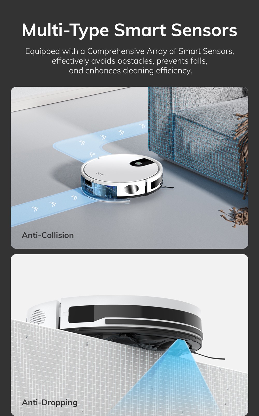 Refurbished ILIFE G9 Robot Vacuum Cleaner, Gyroscope Navigation, 3000Pa Suction, 100min Runtime, 200ml Dustbin, Plan/Edge/Spot/Max Mode, Support Alexa & Google, White - EU Plug