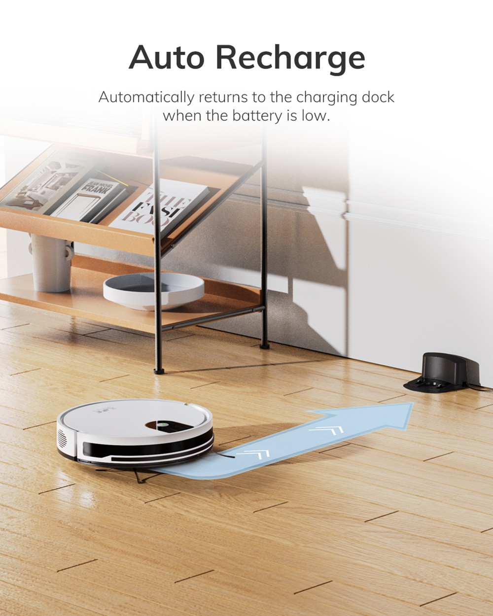 Refurbished ILIFE G9 Robot Vacuum Cleaner, Gyroscope Navigation, 3000Pa Suction, 100min Runtime, 200ml Dustbin, Plan/Edge/Spot/Max Mode, Support Alexa & Google, White - EU Plug