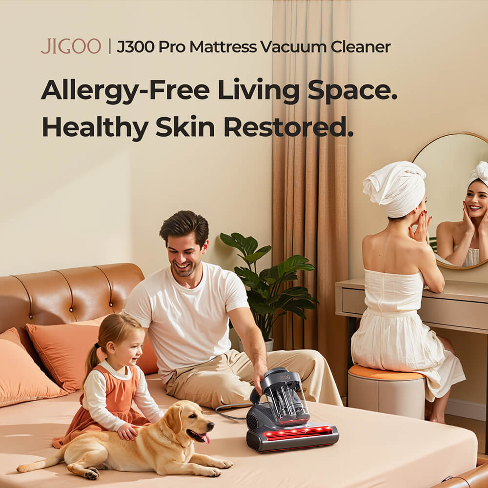 Refurbished JIGOO J300 Pro Smart Dual-Cup Mattress Vacuum Cleaner US