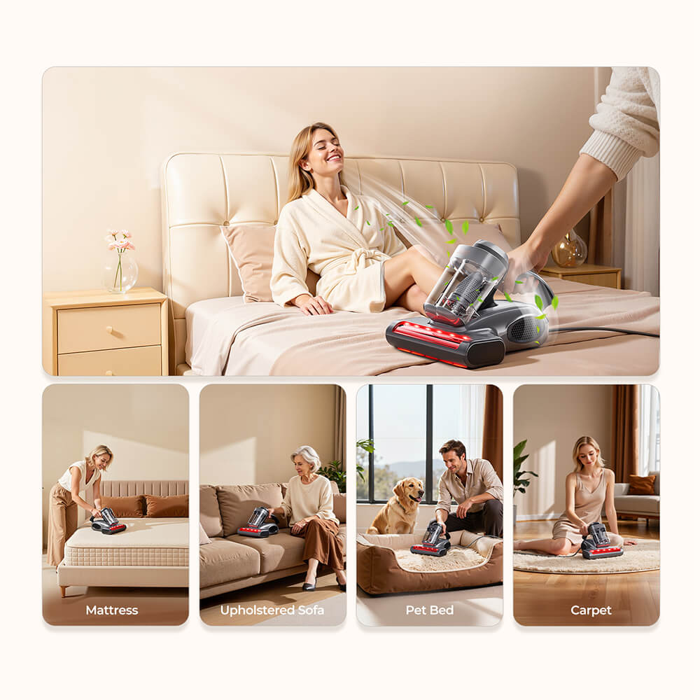 Refurbished JIGOO J300 Pro Smart Dual-Cup Mattress Vacuum Cleaner US