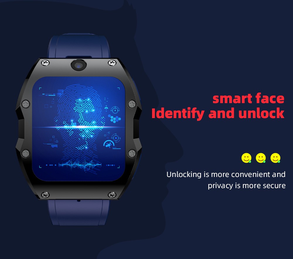 Refurbished LOKMAT APPLLP 3 MAX Phone Watch 4GB RAM 128GB ROM Android 4G SIM Network GPS Sports Fitness Tracker Dual Camera - Blue