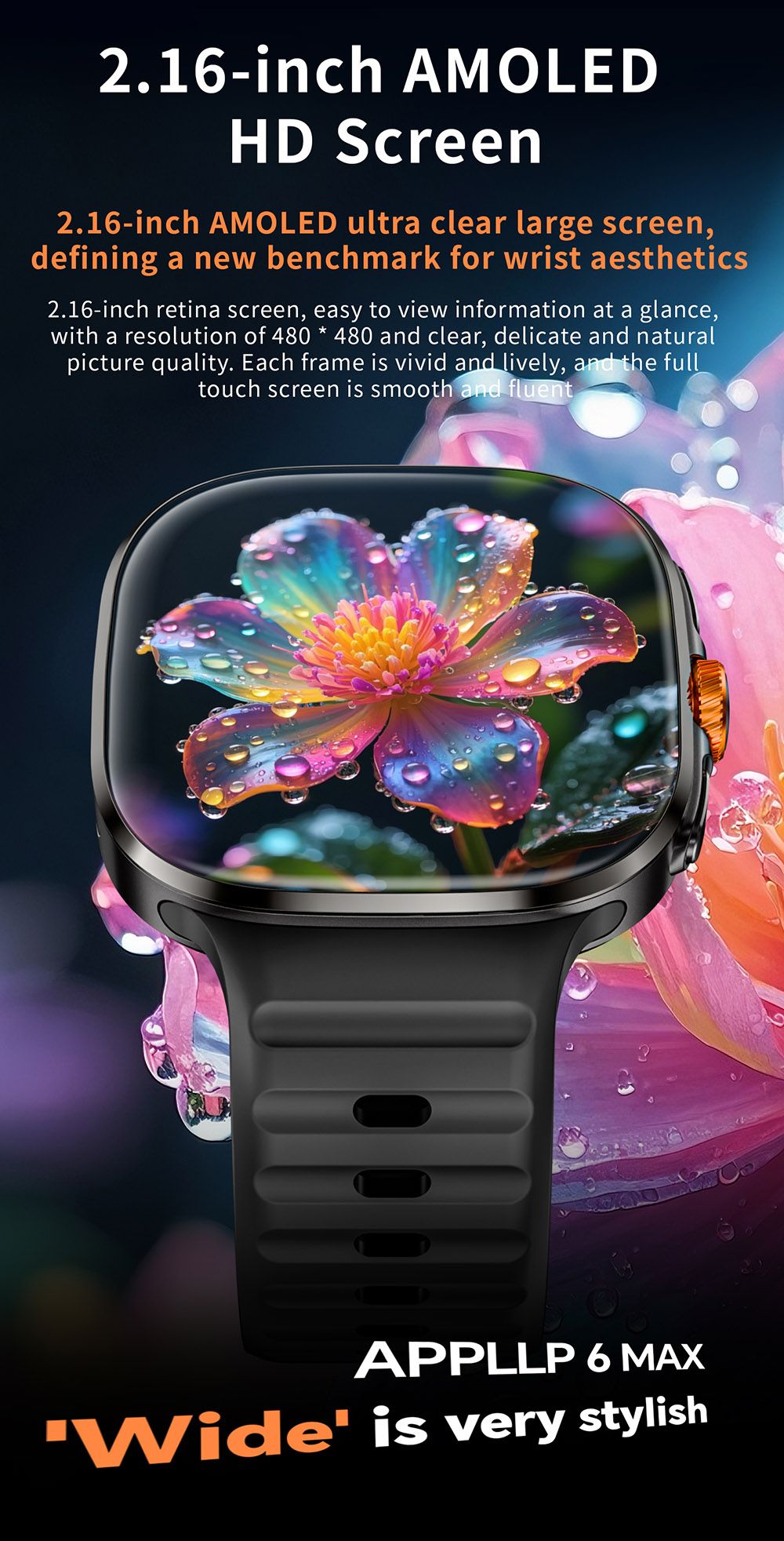 Refurbished LOKMAT APPLLP 6 MAX Smartwatch, 3GB RAM, 32GB ROM, 2.16 inch AMOLED Screen, Supports 4G/5G LTE, GPS Positioning
