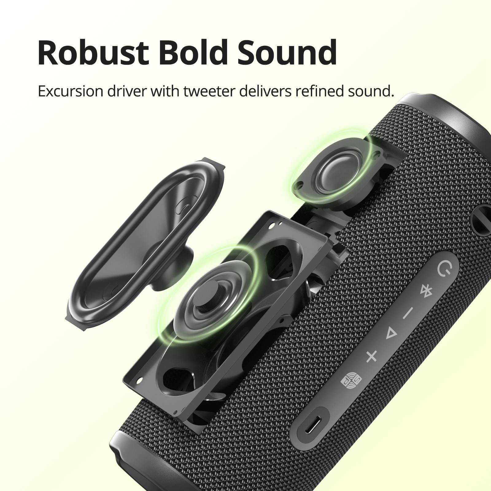 Tronsmart Mirtune C3 Plus Portable Bluetooth Speaker, IPX7 Waterproof, 18H Playtime, Stereo Pairing, Deep Bass, Dual Device Connection - Blue