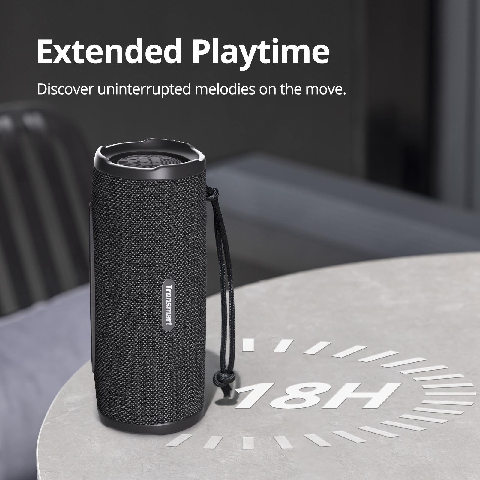 Tronsmart Mirtune C3 Plus Portable Bluetooth Speaker, IPX7 Waterproof, 18H Playtime, Stereo Pairing, Deep Bass, Dual Device Connection - Blue