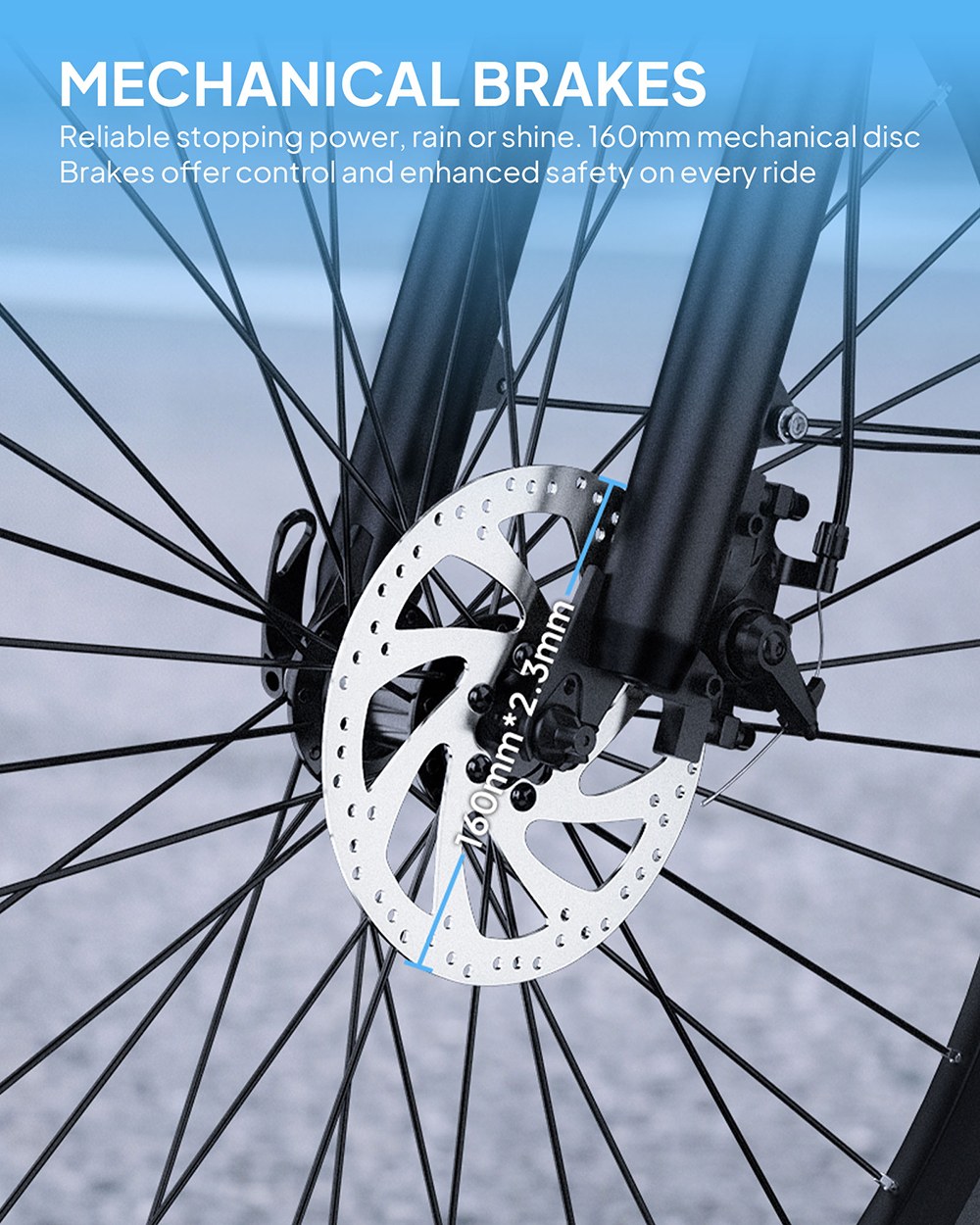 ONESPORT OT12 Pro Elektrofahrrad, 250-W-Motor, herausnehmbarer 36-V-13-Ah-Akku, 65 km Reichweite, 25 km/h Höchstgeschwindigkeit, Shimano 7-Gang-Schaltung, mechanische Scheibenbremsen, Federgabel, Schutzart IPX4 – Grau