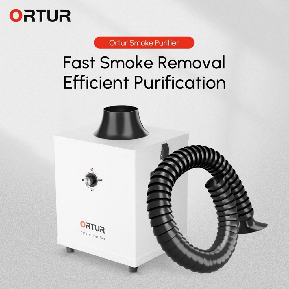 Refurbished ORTUR Smoke Purifier 1.0 with 1.2m Universal Suction Tube, 258m³/h Air Flow - US Plug