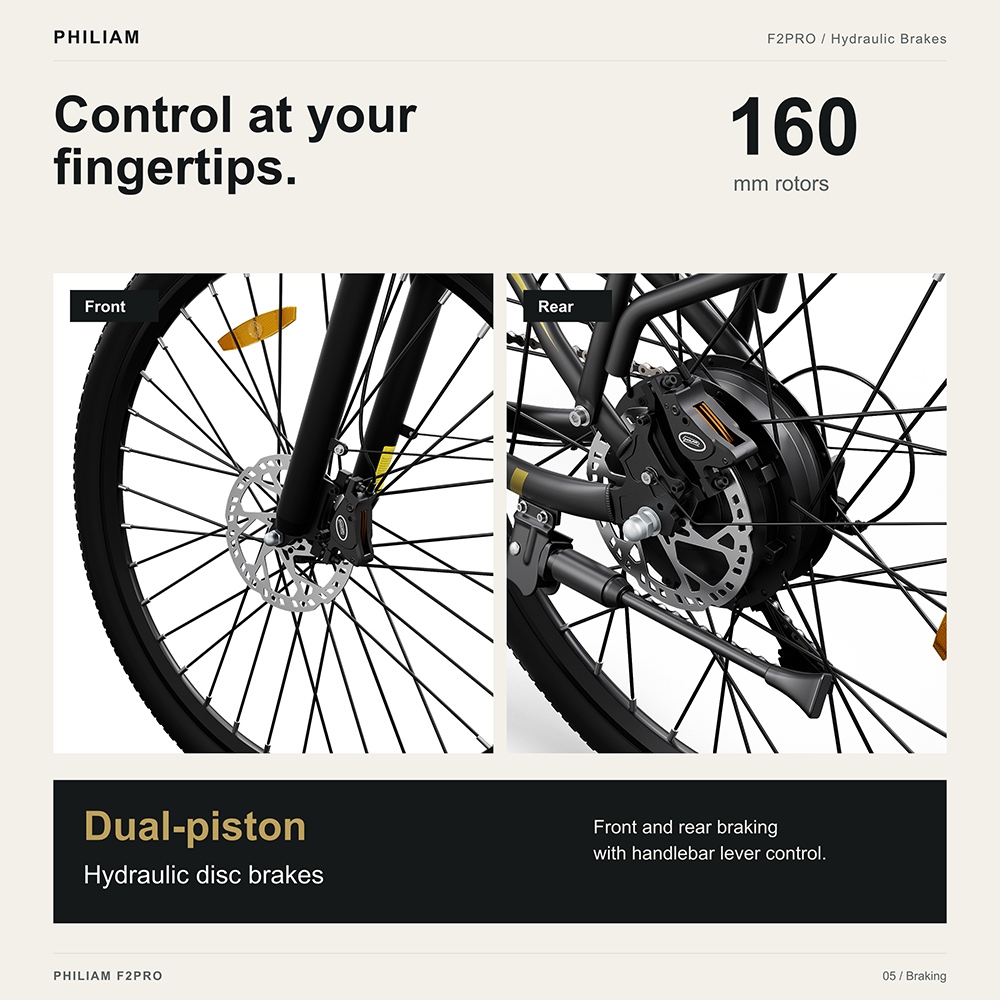 Vélo électrique PHILIAM F2 PRO, moteur 750 W, puissance de crête 1000 W, batterie 48 V 25 Ah, vitesse maximale 50 km/h, autonomie 140 km, pneus 29 pouces, 21 vitesses, suspension avant, freins à disque hydrauliques, charge maximale 150 kg - Vert
