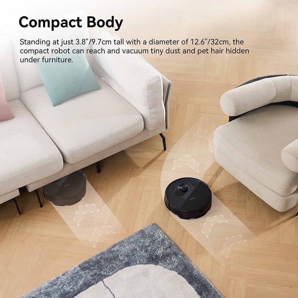 Refurbished Proscenic Q8 Robot Vacuum Cleaners 4200 Pa Suction LiDAR Nav 200min Runtime Automatic Self-Charging APP Control Black