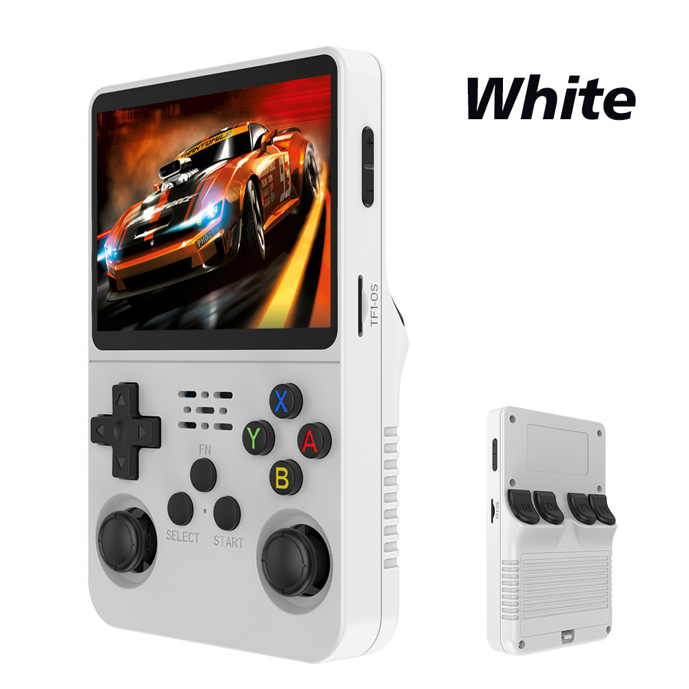 Refurbished R36S Handheld Game Console, 3.5-inch IPS Screen, Linux System, 11 Emulator, 64GB - White