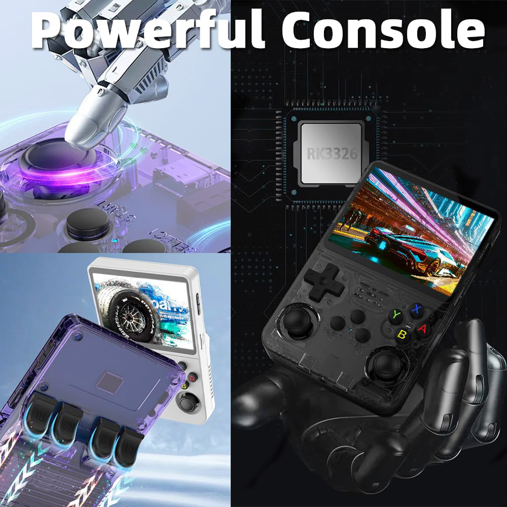 Refurbished R36S Handheld Game Console, 3.5-inch IPS Screen, Linux System, 11 Emulator, 64GB - White