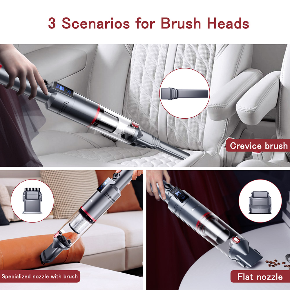 Refurbished SmartAI H5 Handheld Cordless Vacuum Cleaner, 17KPa Suction Power, 145W Power, 30min Runtime, LED Screen
