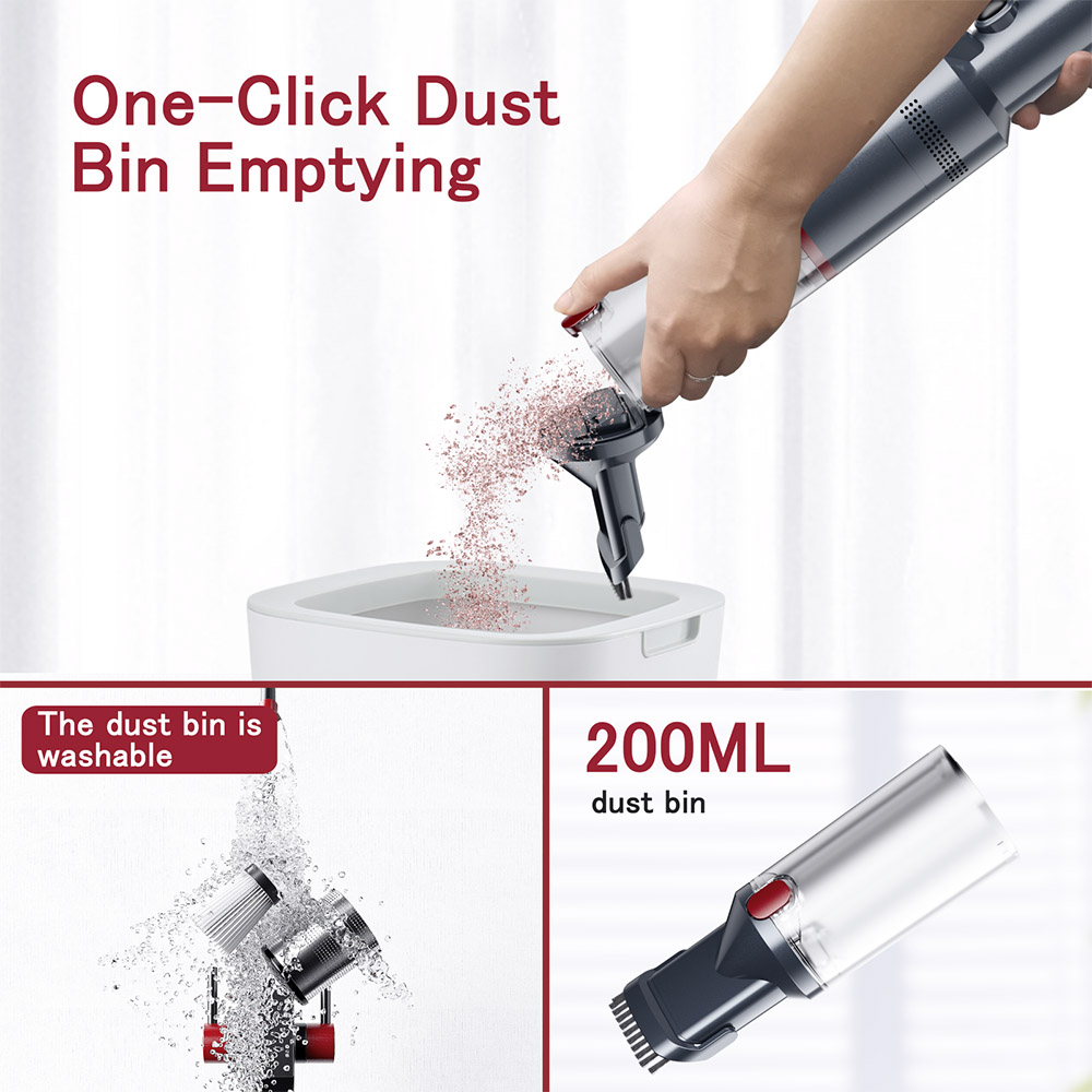 Refurbished SmartAI H5 Handheld Cordless Vacuum Cleaner, 17KPa Suction Power, 145W Power, 30min Runtime, LED Screen
