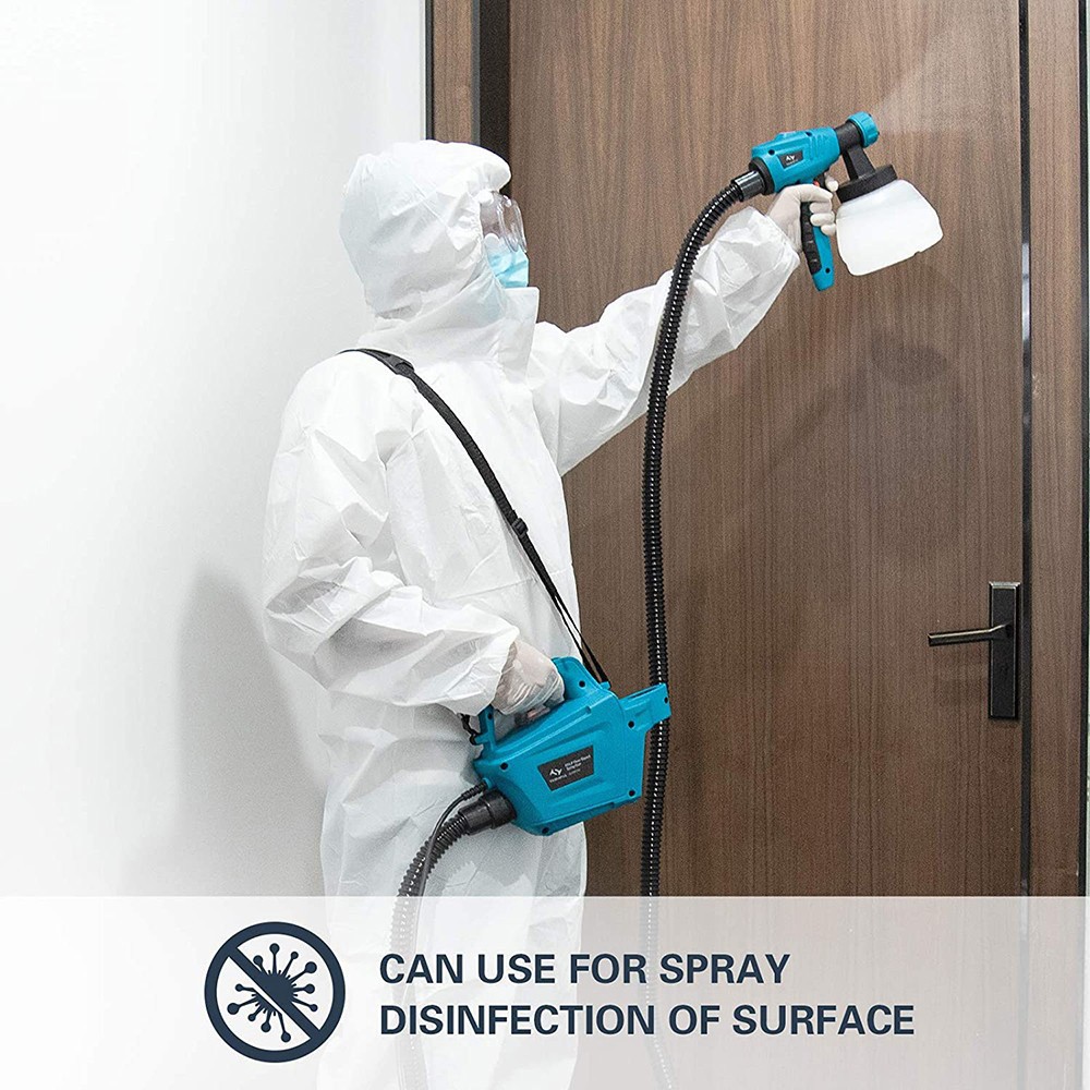 Refurbished Tilswall 800W Paint Sprayer, Max 1100ml/min Spray Speed, 1300ml Detachable Tank, 3 Nozzles Sizes, Blue - EU Plug