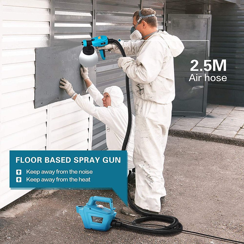 Refurbished Tilswall 800W Paint Sprayer, Max 1100ml/min Spray Speed, 1300ml Detachable Tank, 3 Nozzles Sizes, Blue - EU Plug