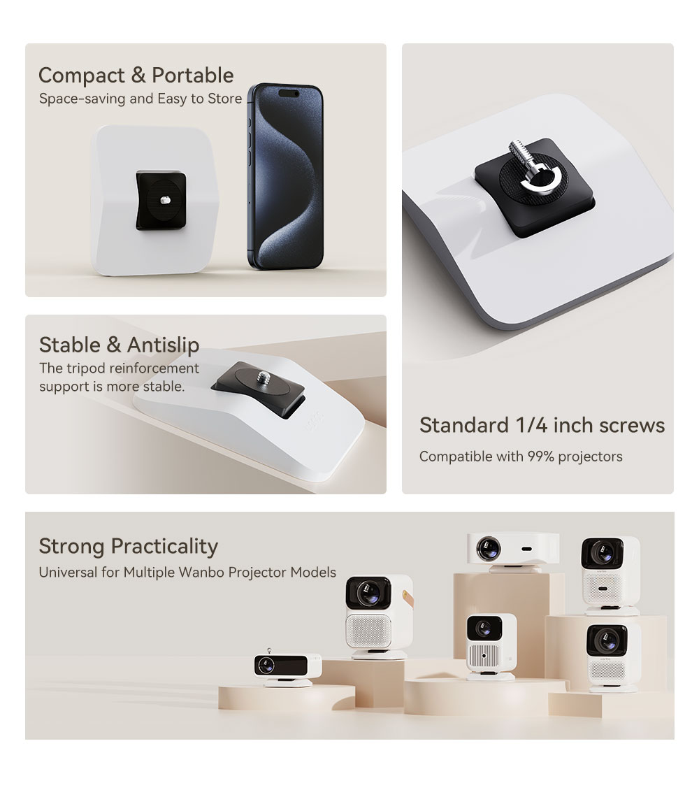 Refurbished Wanbo WBBA02 Desktop Projector Stand, Compatible with Mini / New T2 Max / Dali 1 / T4