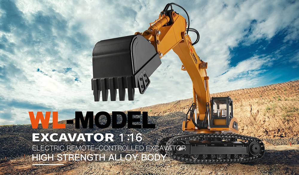 Refurbished Wltoys 16800 2.4G 8CH RC Excavator with Light Sound Function Engineering Vehicle RTR