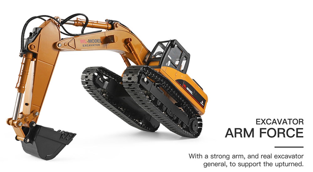 Refurbished Wltoys 16800 2.4G 8CH RC Excavator with Light Sound Function Engineering Vehicle RTR