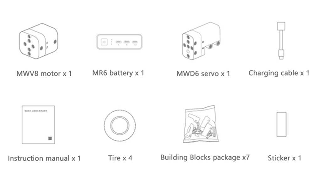 Refurbished Xiaomi Smart Building Blocks RC Car APP Control Kids Educational Toy