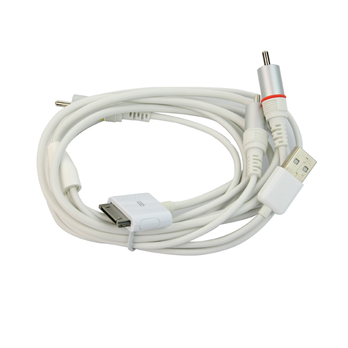 

Brand New Composite AV Cable for iPhone 4 4S 3G 3GS iPod Touch - White
