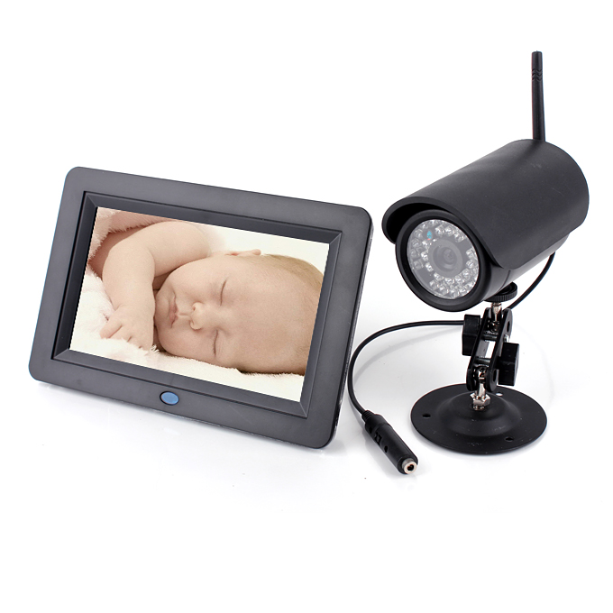 

ZJ1285-DVR4 1CH 7 Inch 2.4GHz Wireless Night Vision Camera Monitor System for Office/Baby DVR Monitoring (US Plug) Black